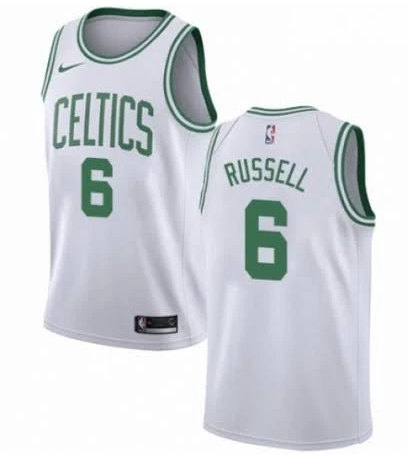 Men's Boston Celtics #6 Bill Russell White Stitched Basketball Jersey